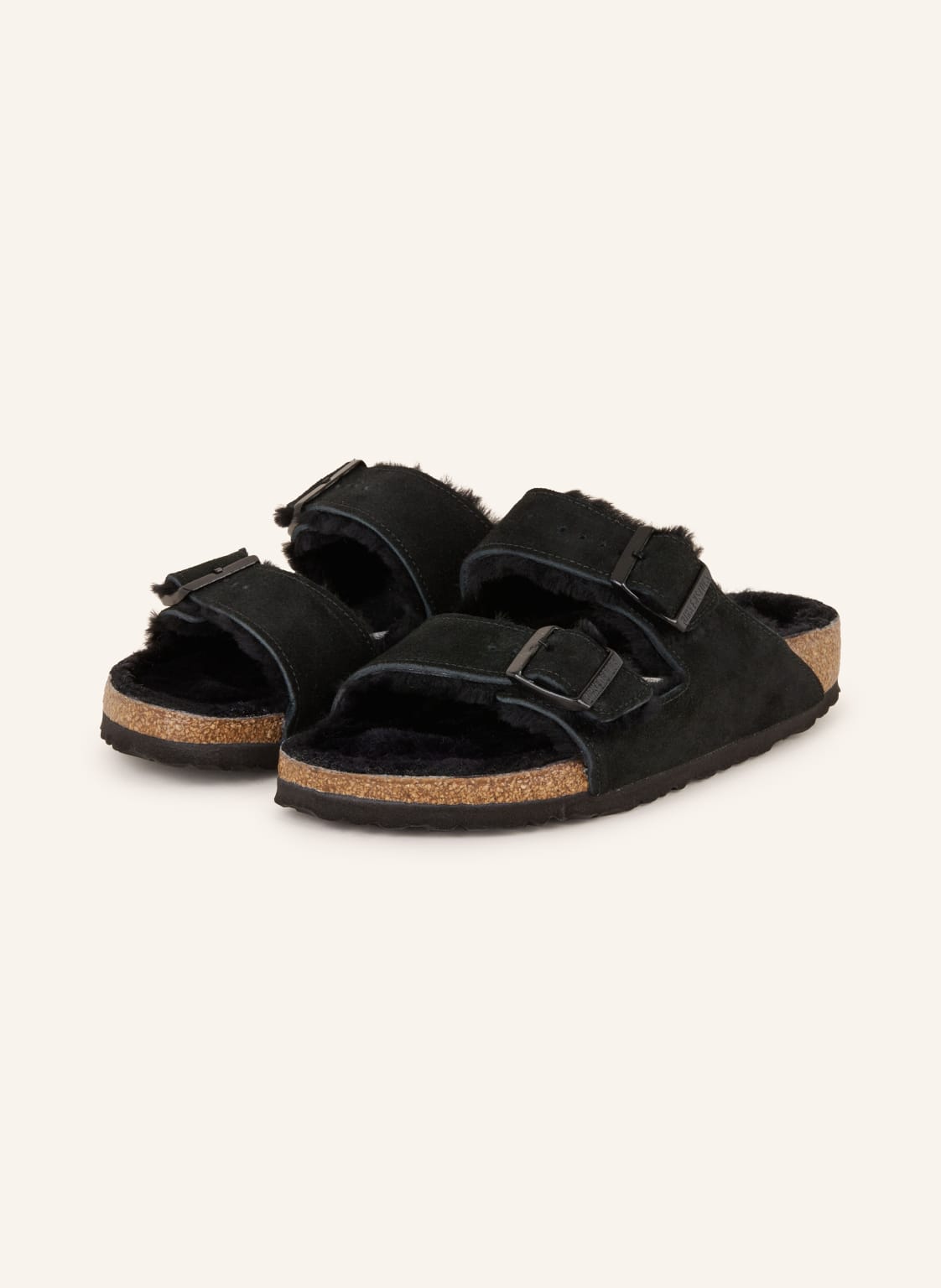 Birkenstock Pantoletten Arizona Shearling schwarz von Birkenstock