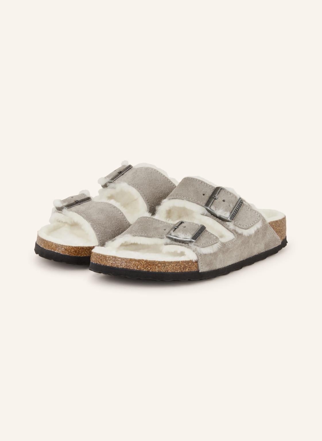 Birkenstock Pantoletten Arizona Shearling grau von Birkenstock