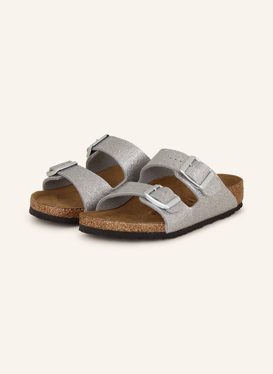 Birkenstock Pantoletten Arizona silber von Birkenstock