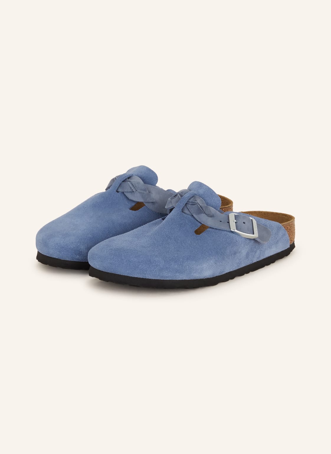 Birkenstock Pantoletten Boston Braided blau von Birkenstock