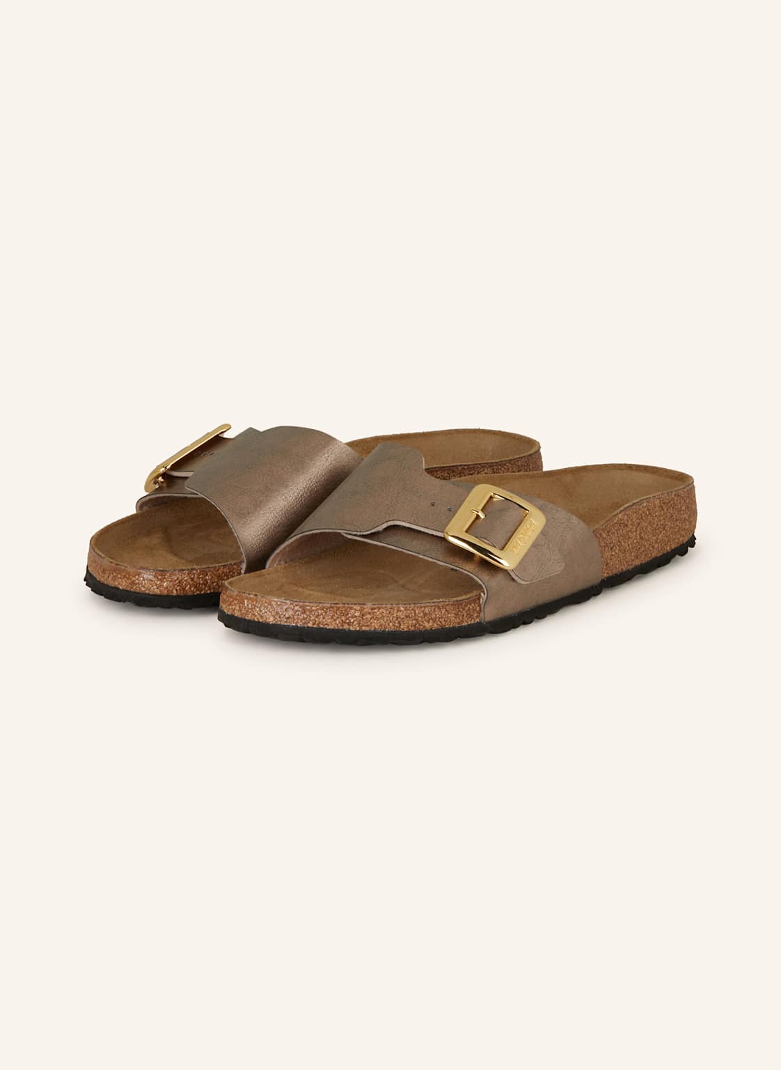 Birkenstock Pantoletten Catalina Cushion Buckle beige von Birkenstock