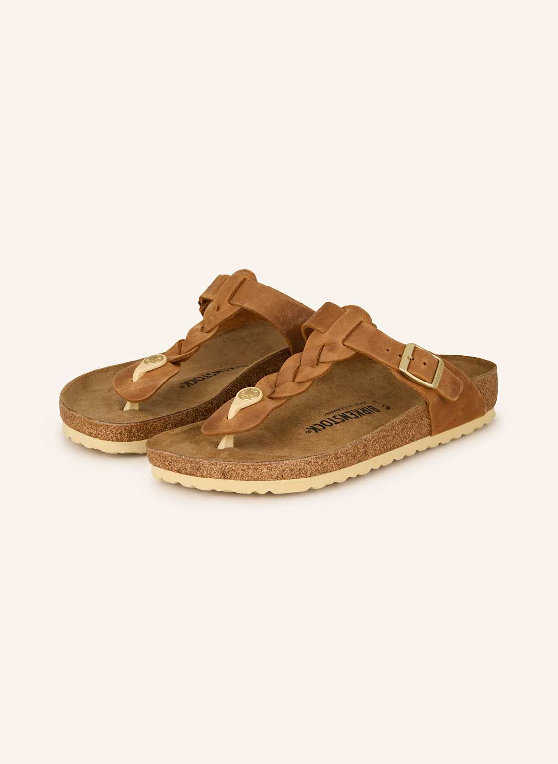 Birkenstock Zehentrenner Gizeh Braided Leoi braun von Birkenstock