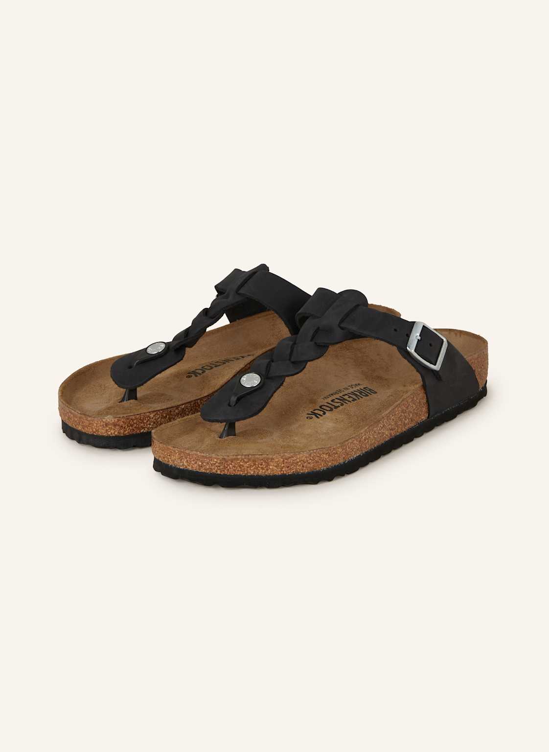 Birkenstock Zehentrenner Gizeh Braided Leoi schwarz von Birkenstock