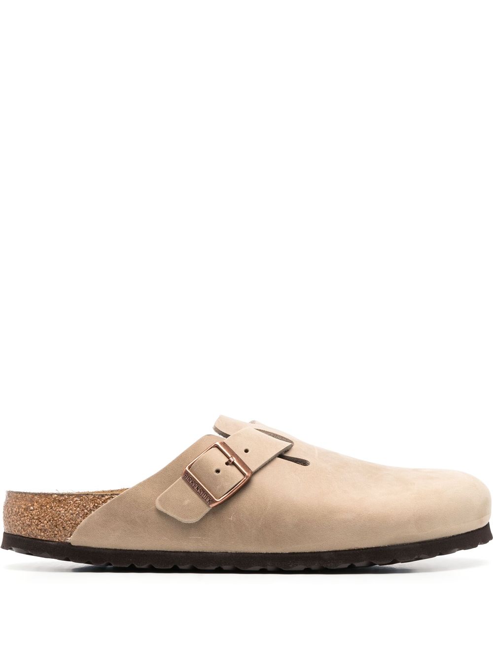 Birkenstock buckle-detail round-toe slippers - Neutrals von Birkenstock