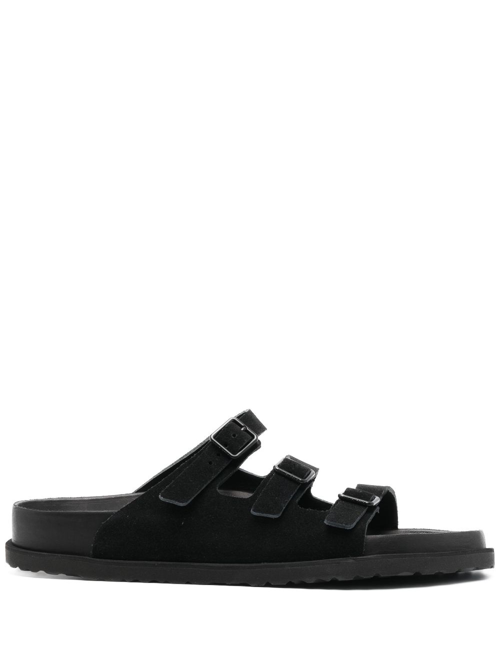 Birkenstock buckle-fastening suede slides - Black von Birkenstock