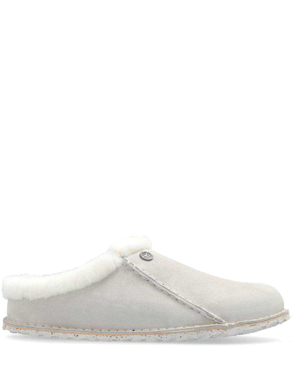 Birkenstock suede shearling slippers - White von Birkenstock