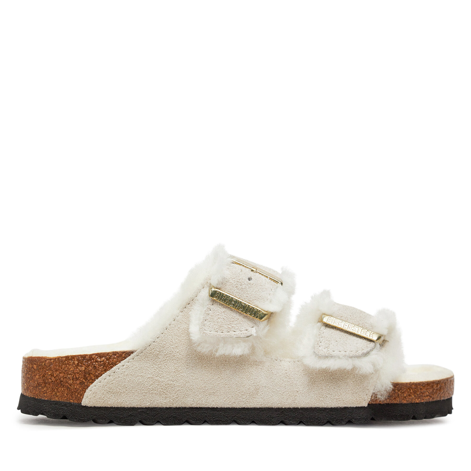 Pantoletten Birkenstock Arizona Shearling Leve 1026193 Weiß von Birkenstock