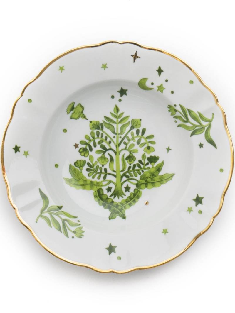 Bitossi Home Floreal porcelain deep plate (23cm) - Green von Bitossi Home