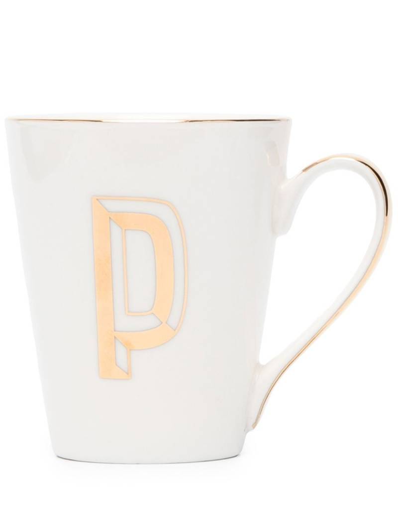 Bitossi Home Letter-P porcelain mug - White von Bitossi Home