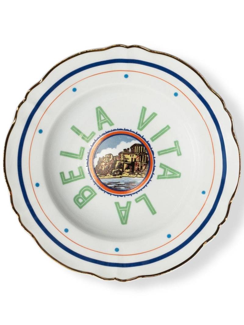 Bitossi Home Sea porcelain deep plate (23cm) - White von Bitossi Home