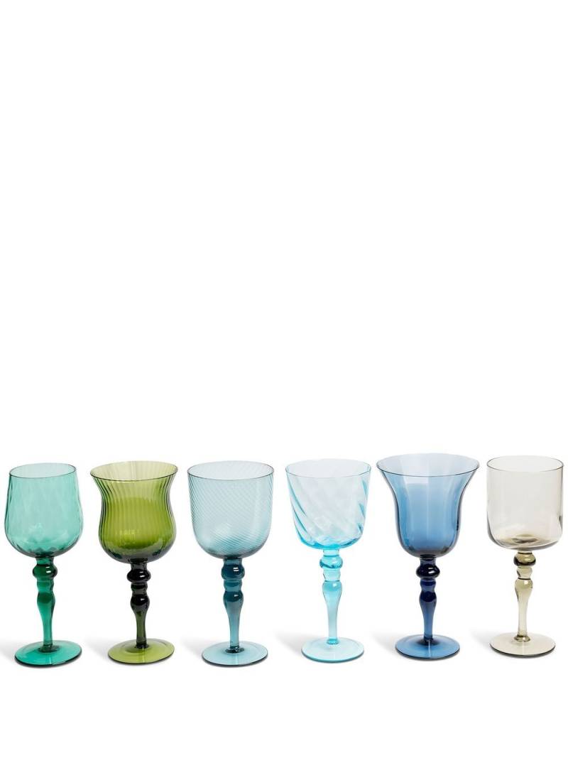 Bitossi Home assorted wine goblets (set of six) - Blue von Bitossi Home