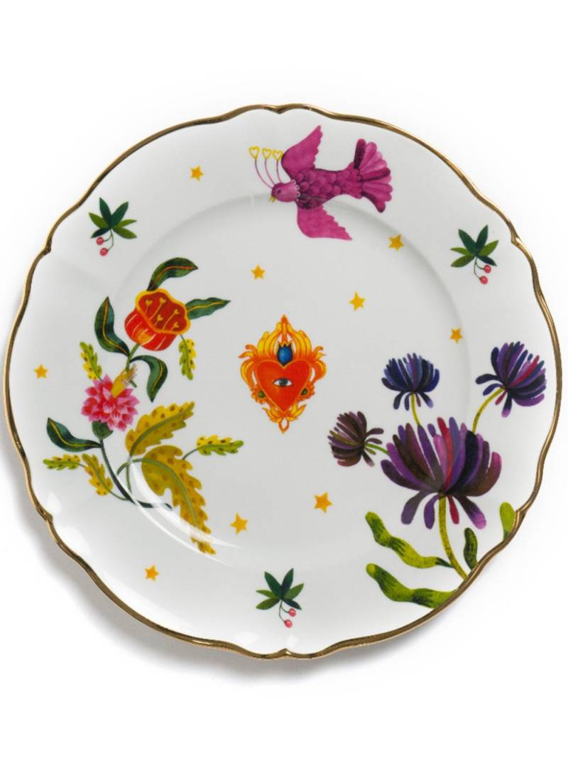 Bitossi Home floral-print porcelain round tray (32.5cm) - White von Bitossi Home