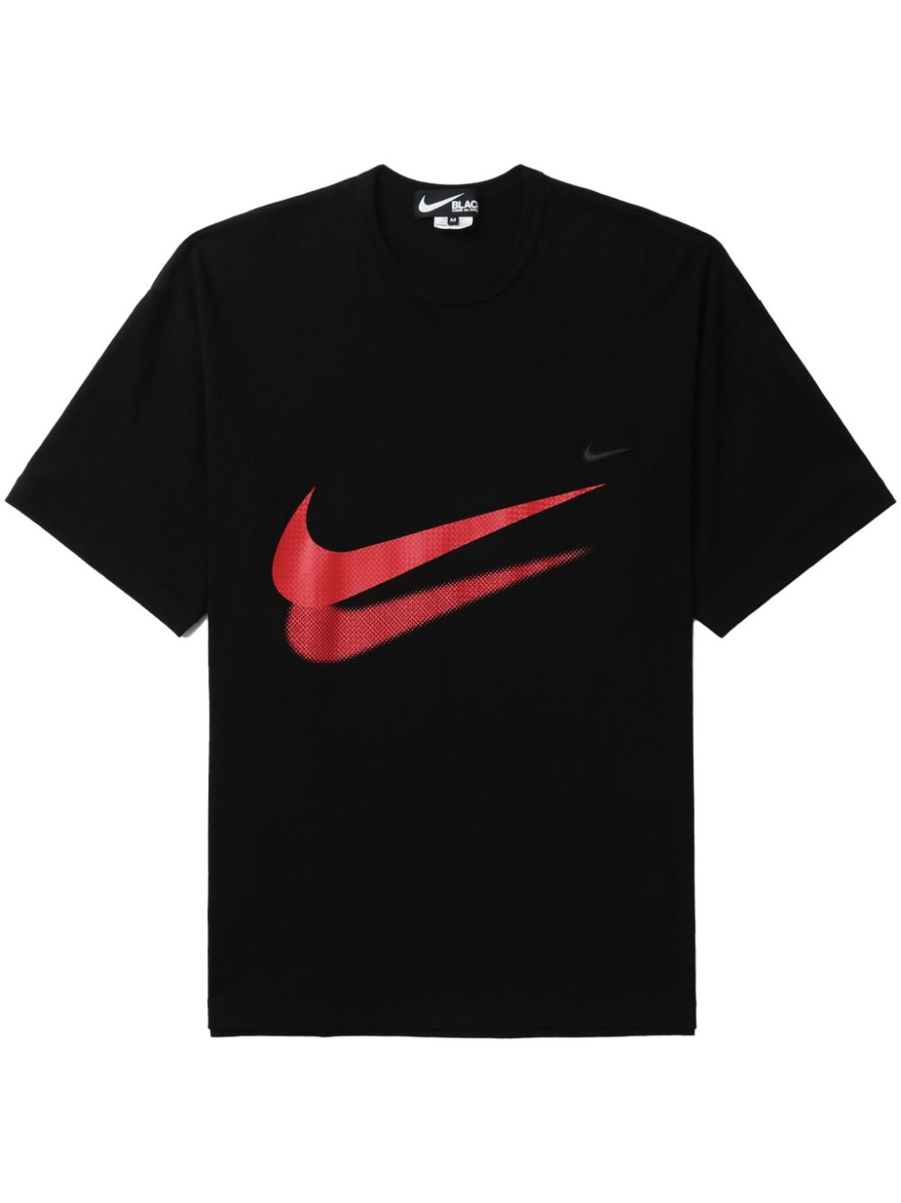 Black Comme Des Garçons Swoosh logo-print cotton T-shirt von Black Comme Des Garçons