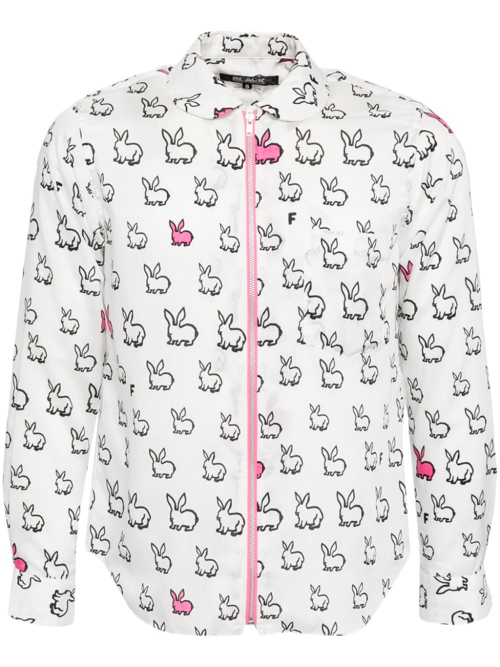 Black Comme Des Garçons all-over rabbit printed shirt - White von Black Comme Des Garçons