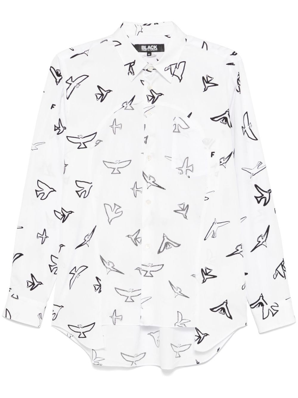 Black Comme Des Garçons birds-print shirt - White von Black Comme Des Garçons