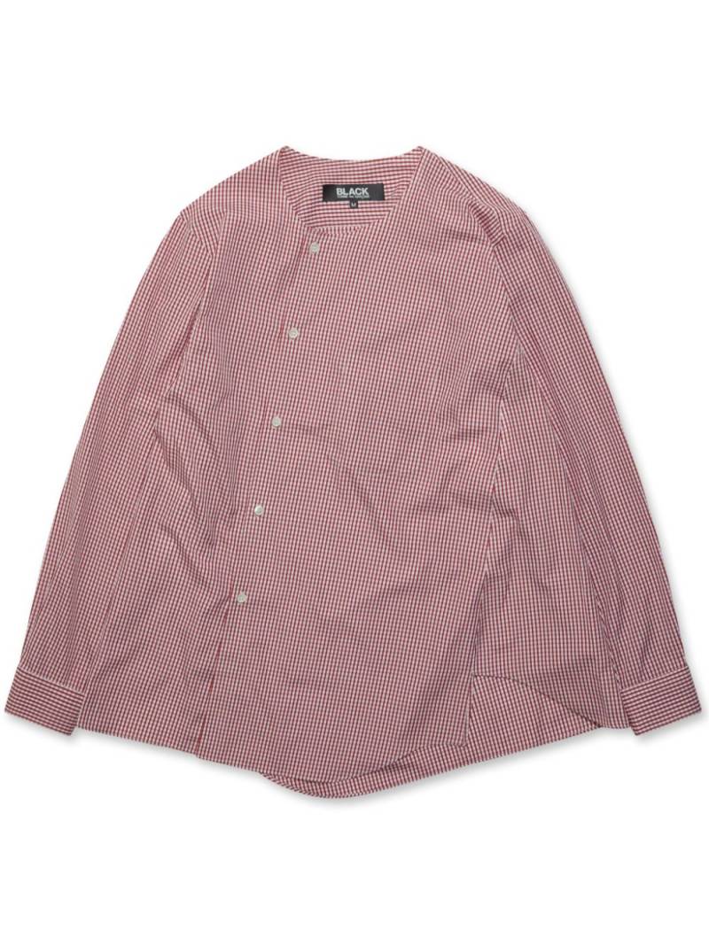 Black Comme Des Garçons check-print cotton shirt - Red von Black Comme Des Garçons