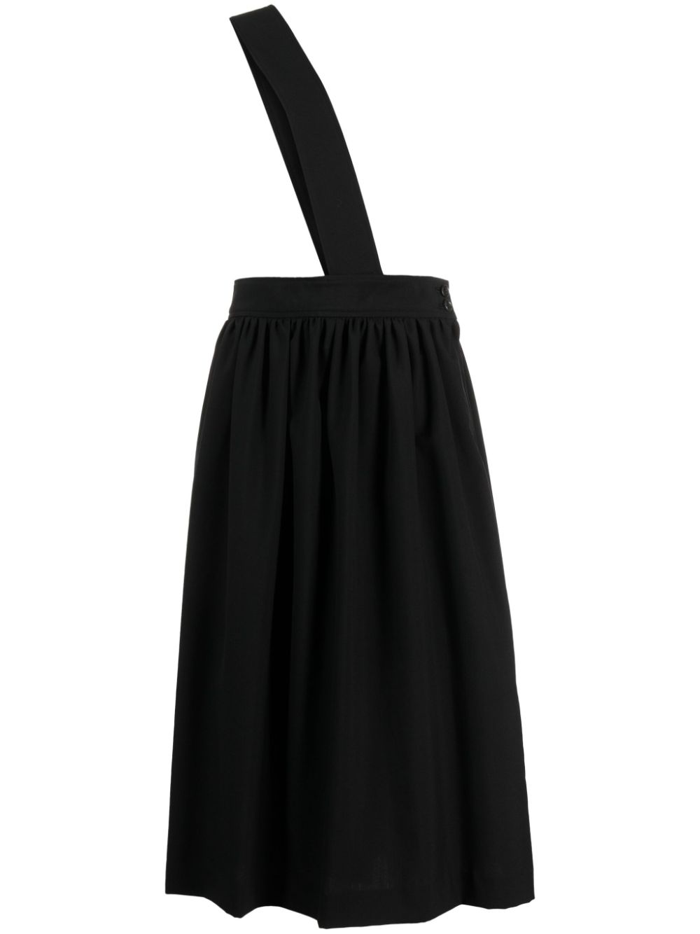 Black Comme Des Garçons crossover-strap wool midi skirt von Black Comme Des Garçons