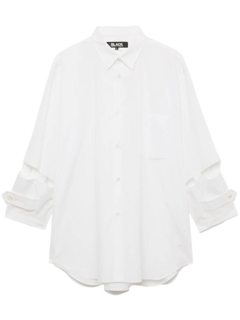 Black Comme Des Garçons cut-out cotton-poplin shirt - White von Black Comme Des Garçons