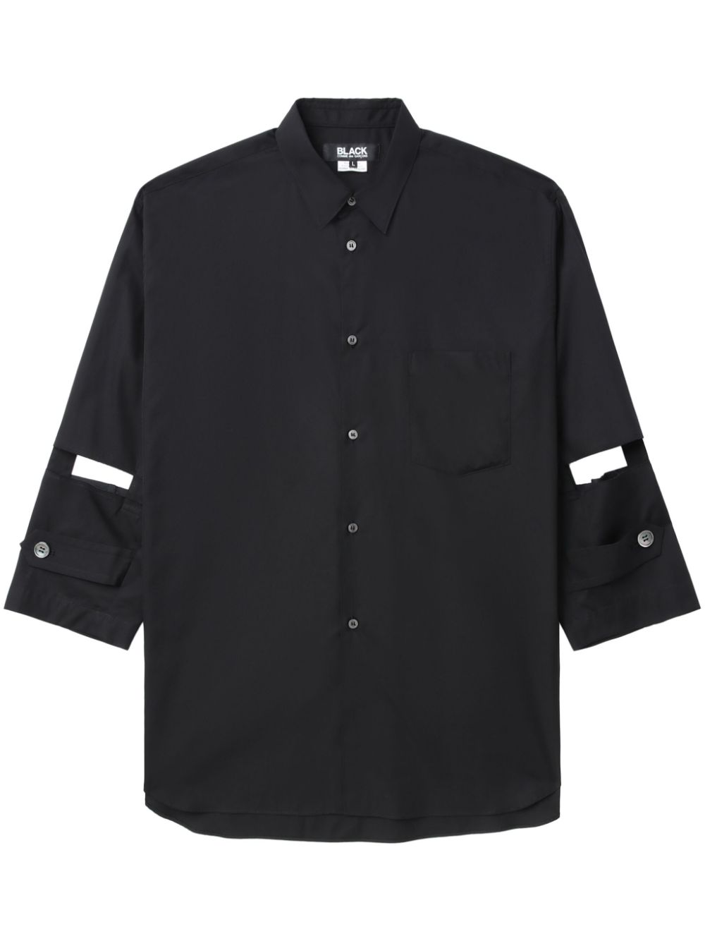 Black Comme Des Garçons cut-out cotton-poplin shirt von Black Comme Des Garçons