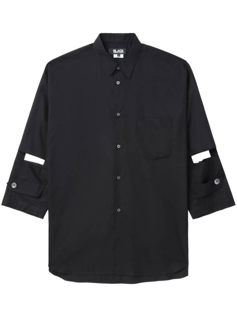 Black Comme Des Garçons cut-out cotton-poplin shirt von Black Comme Des Garçons