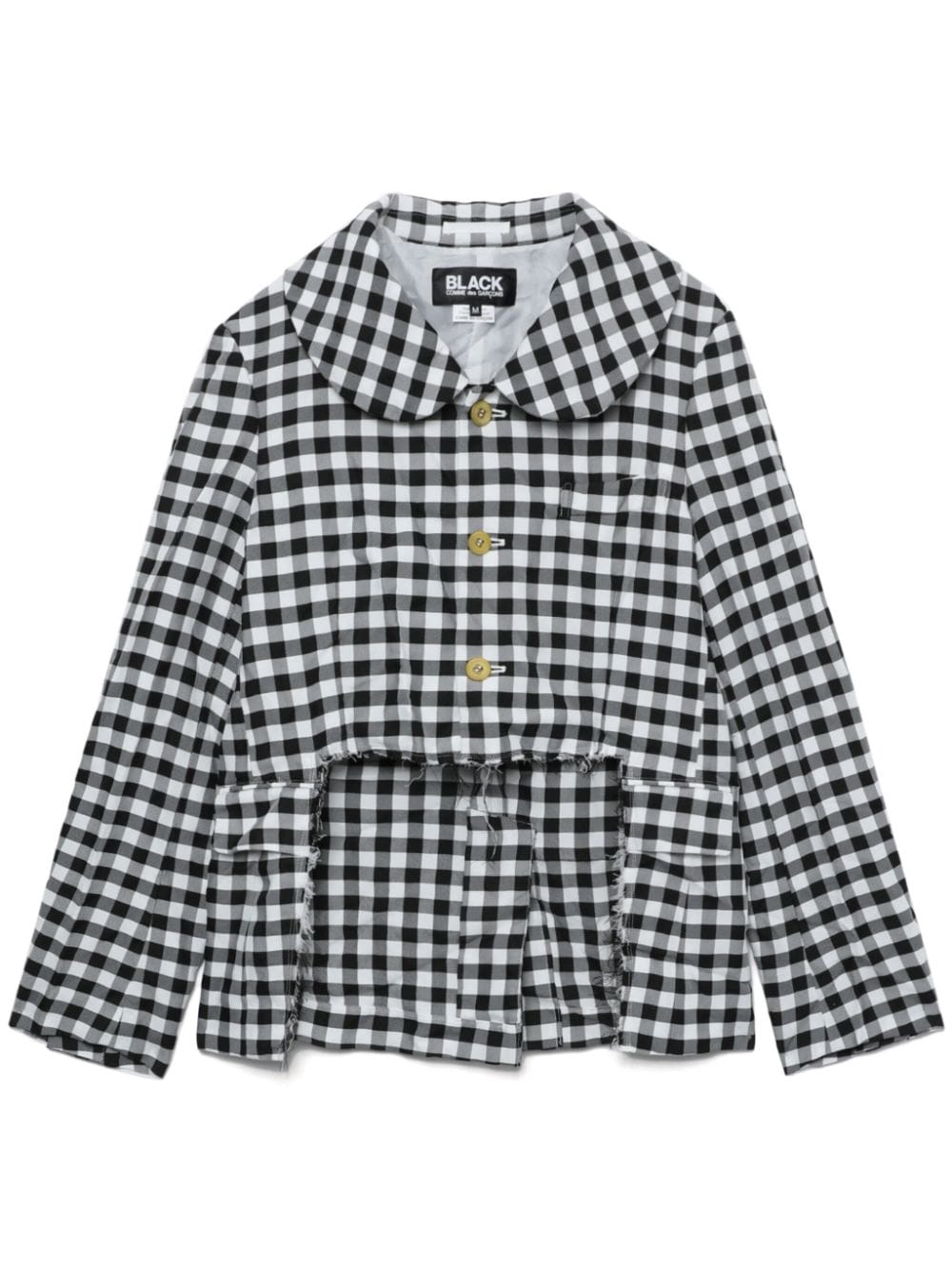 Black Comme Des Garçons cut-out gingham check jacket - White von Black Comme Des Garçons