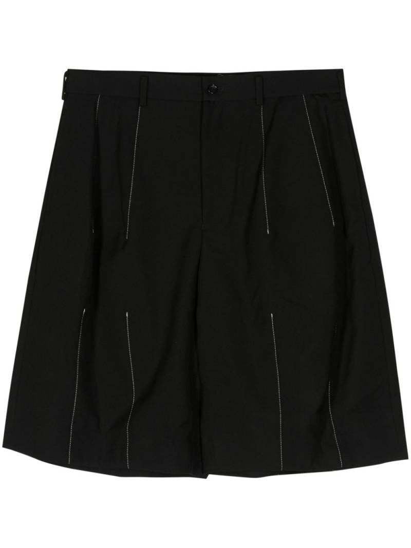 Black Comme Des Garçons decorative-stitching wide-leg shorts von Black Comme Des Garçons