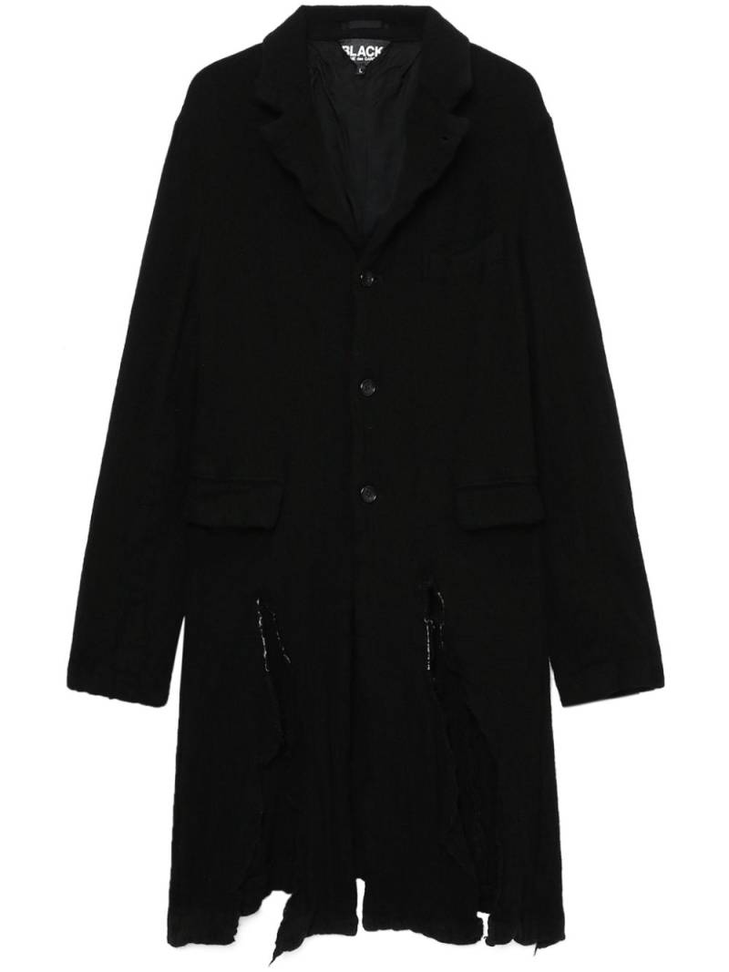 Black Comme Des Garçons distressed single-breasted coat von Black Comme Des Garçons