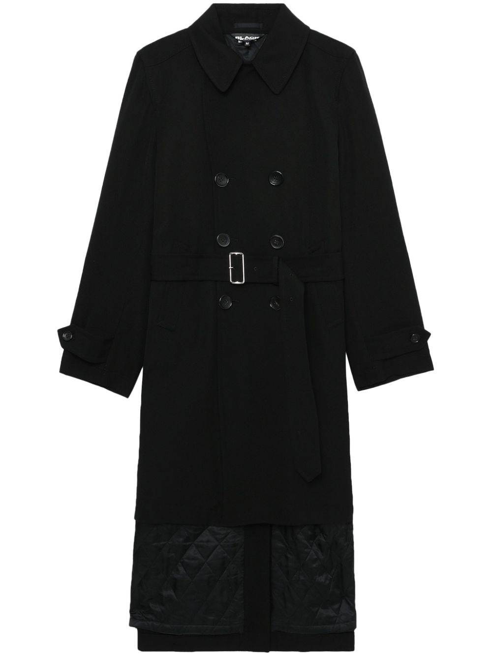 Black Comme Des Garçons double-breasted layered wool coat von Black Comme Des Garçons