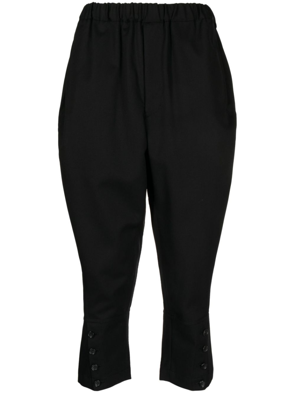 Black Comme Des Garçons drop-crotch cropped trousers von Black Comme Des Garçons