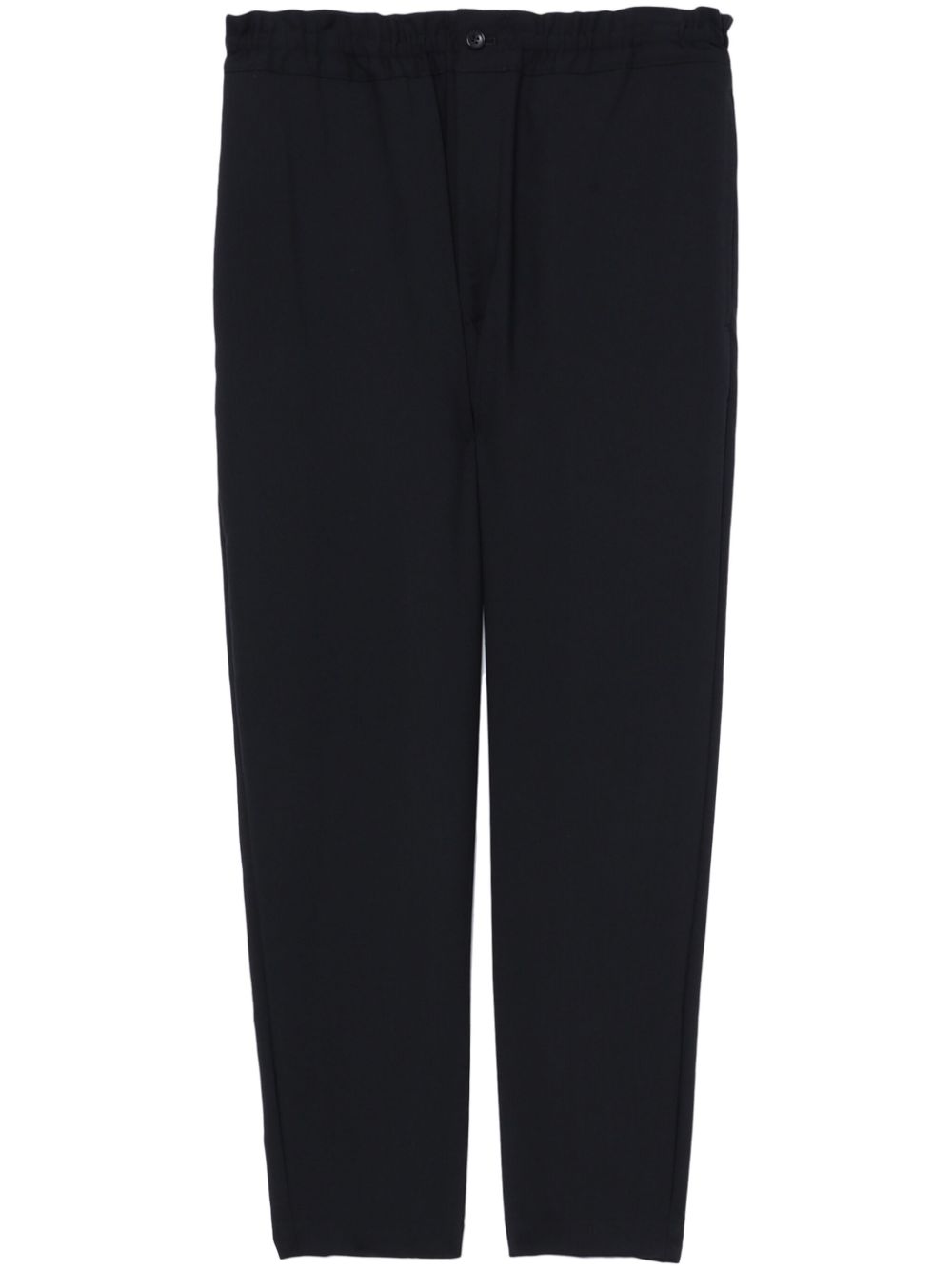 Black Comme Des Garçons elasticated-waist wool trousers von Black Comme Des Garçons