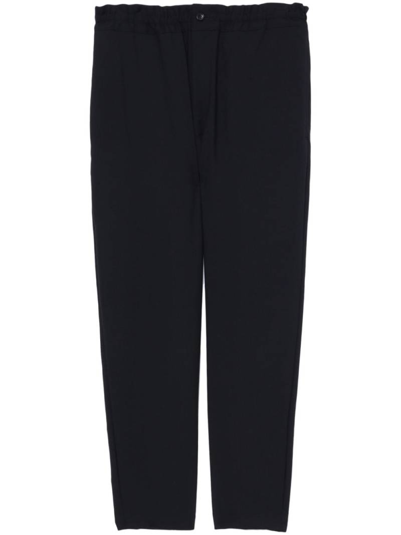 Black Comme Des Garçons elasticated-waist wool trousers von Black Comme Des Garçons