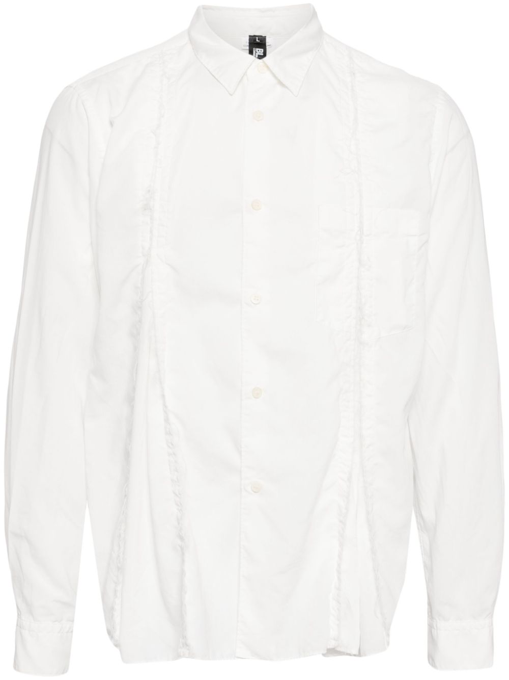 Black Comme Des Garçons fringed shirt - White von Black Comme Des Garçons