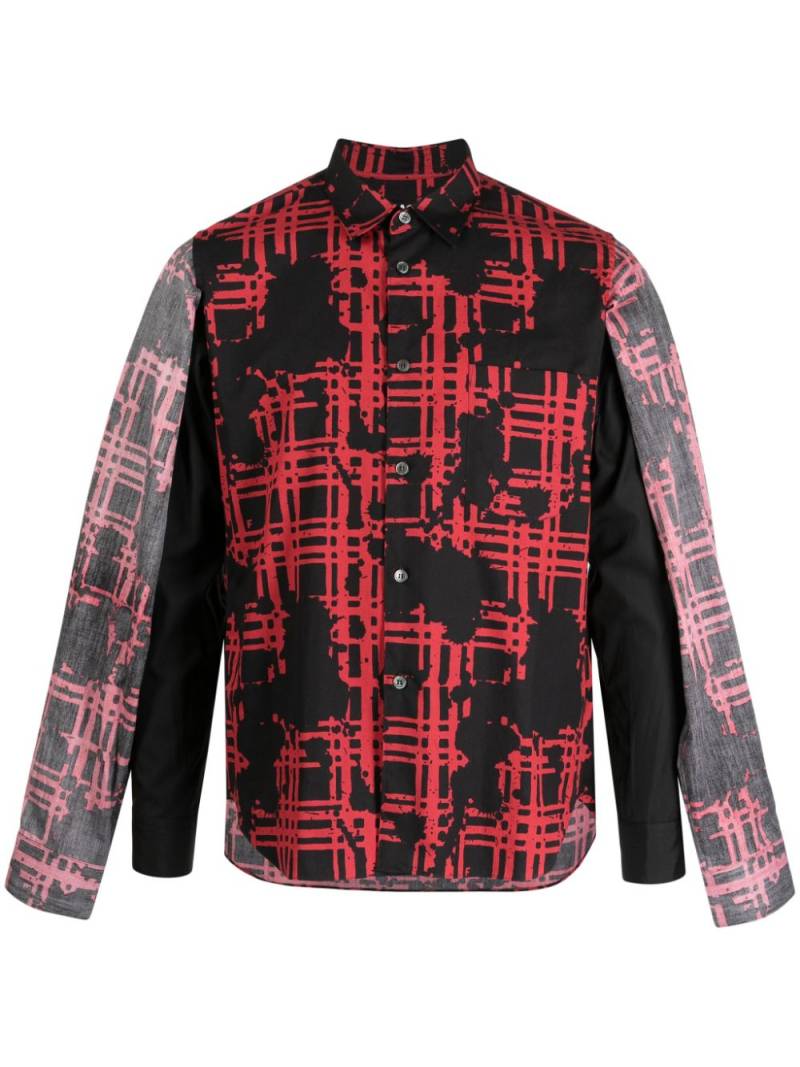 Black Comme Des Garçons graphic-print cotton shirt - Red von Black Comme Des Garçons