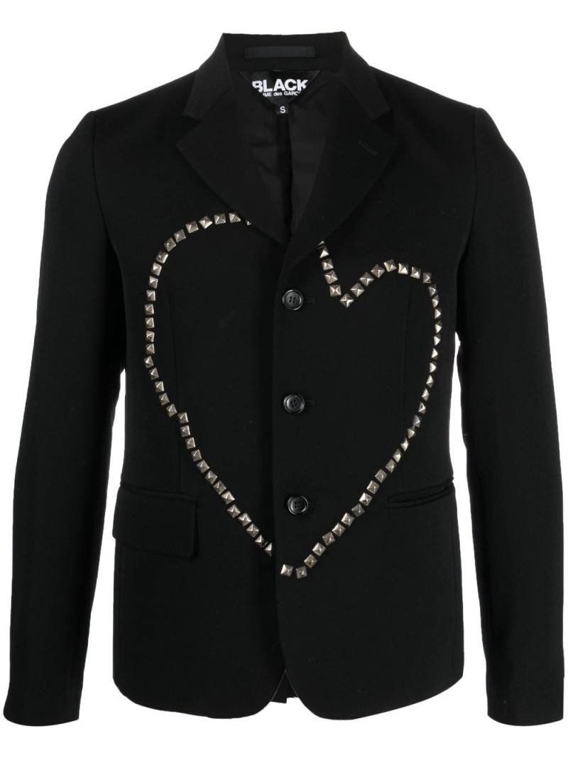 Black Comme Des Garçons heart stud embellished wool jacket von Black Comme Des Garçons