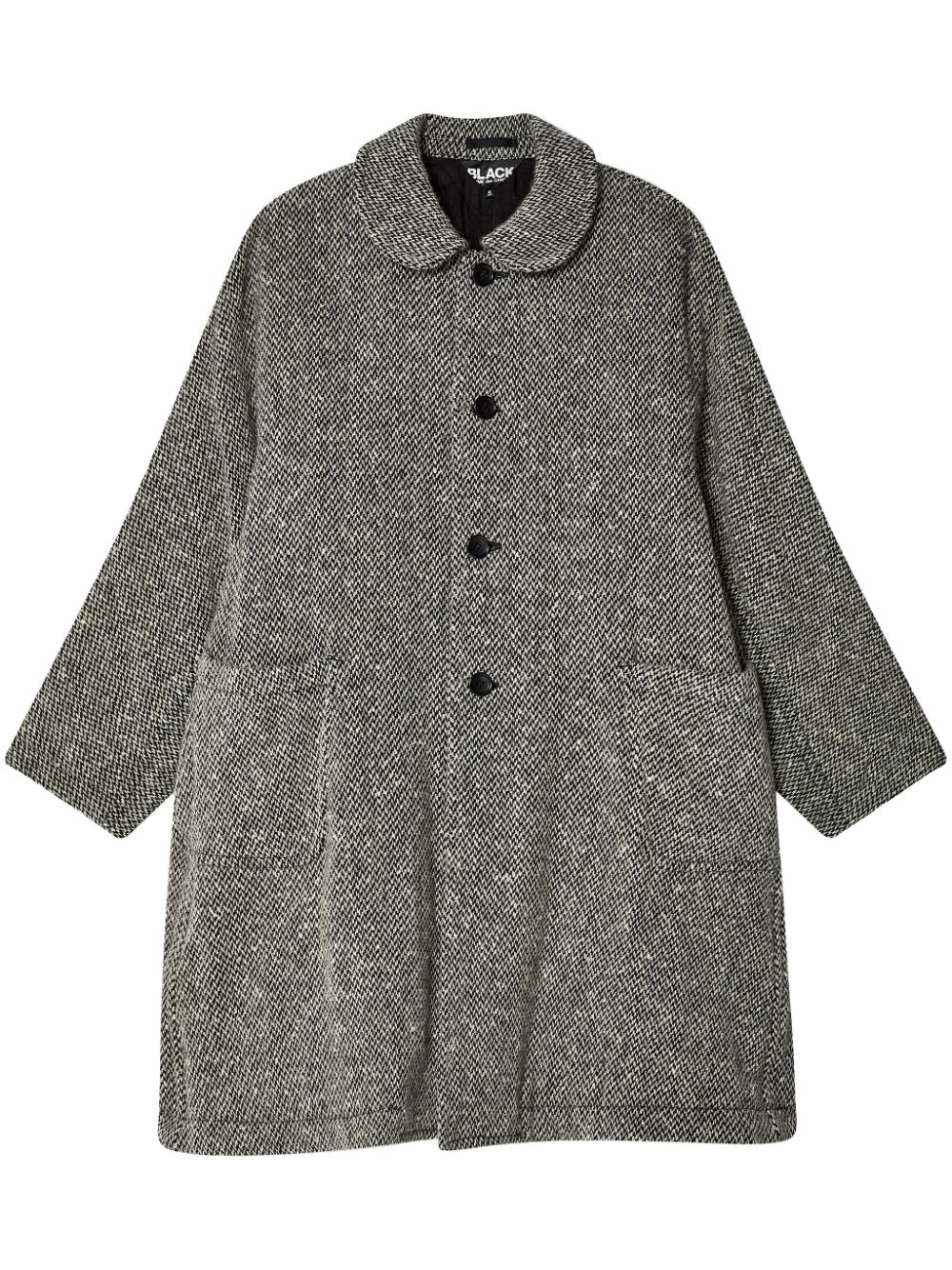 Black Comme Des Garçons herringbone single breasted coat von Black Comme Des Garçons