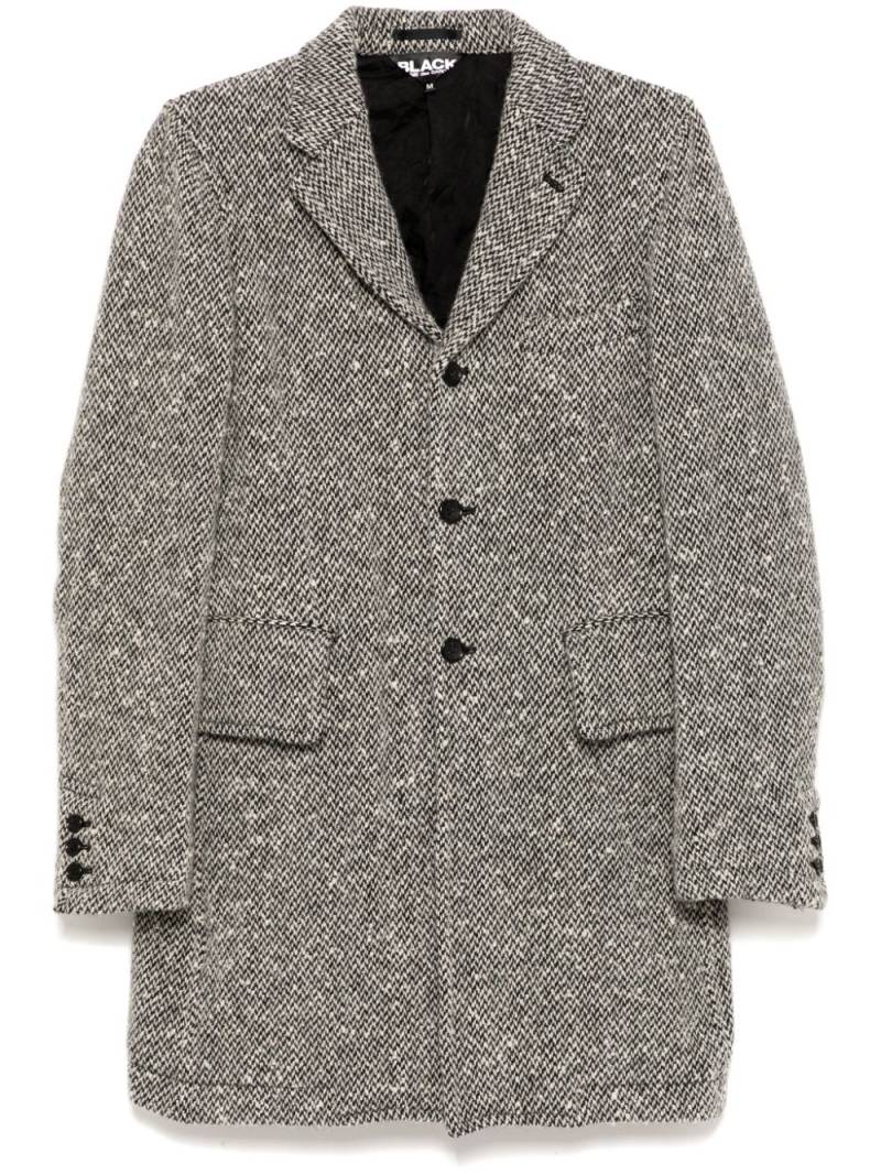 Black Comme Des Garçons herringbone tweed single-breasted coat - Grey von Black Comme Des Garçons