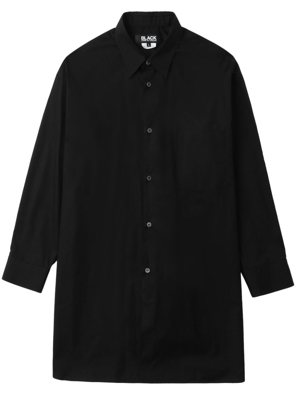 Black Comme Des Garçons high-low hem cotton shirt von Black Comme Des Garçons