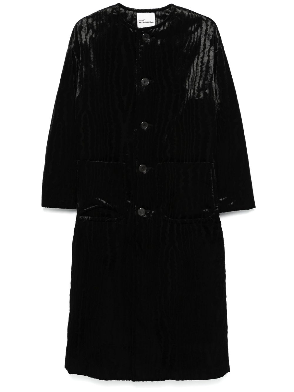 Black Comme Des Garçons jacquard coat von Black Comme Des Garçons