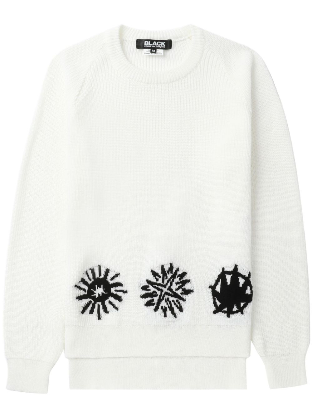 Black Comme Des Garçons jacquard crew-neck jumper - White von Black Comme Des Garçons