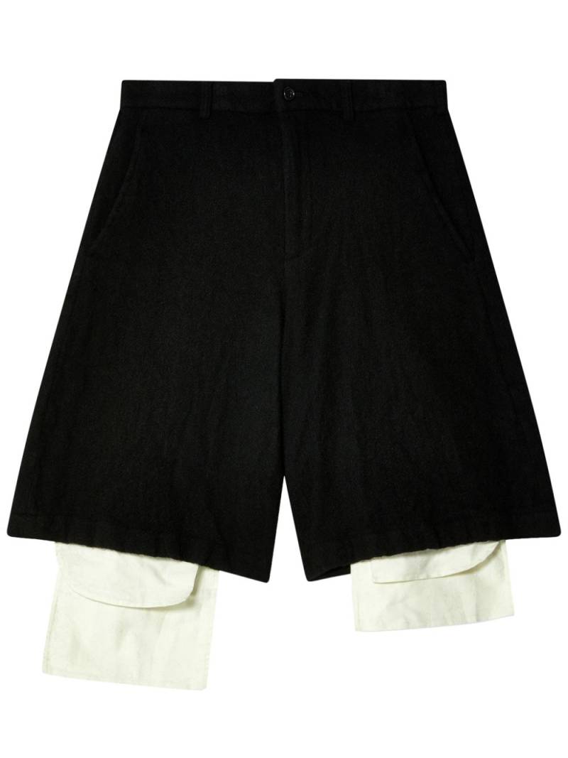 Black Comme Des Garçons layered-design shorts von Black Comme Des Garçons