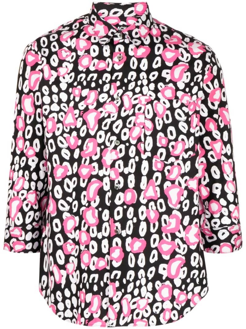 Black Comme Des Garçons leopard-print cotton shirt - Pink von Black Comme Des Garçons