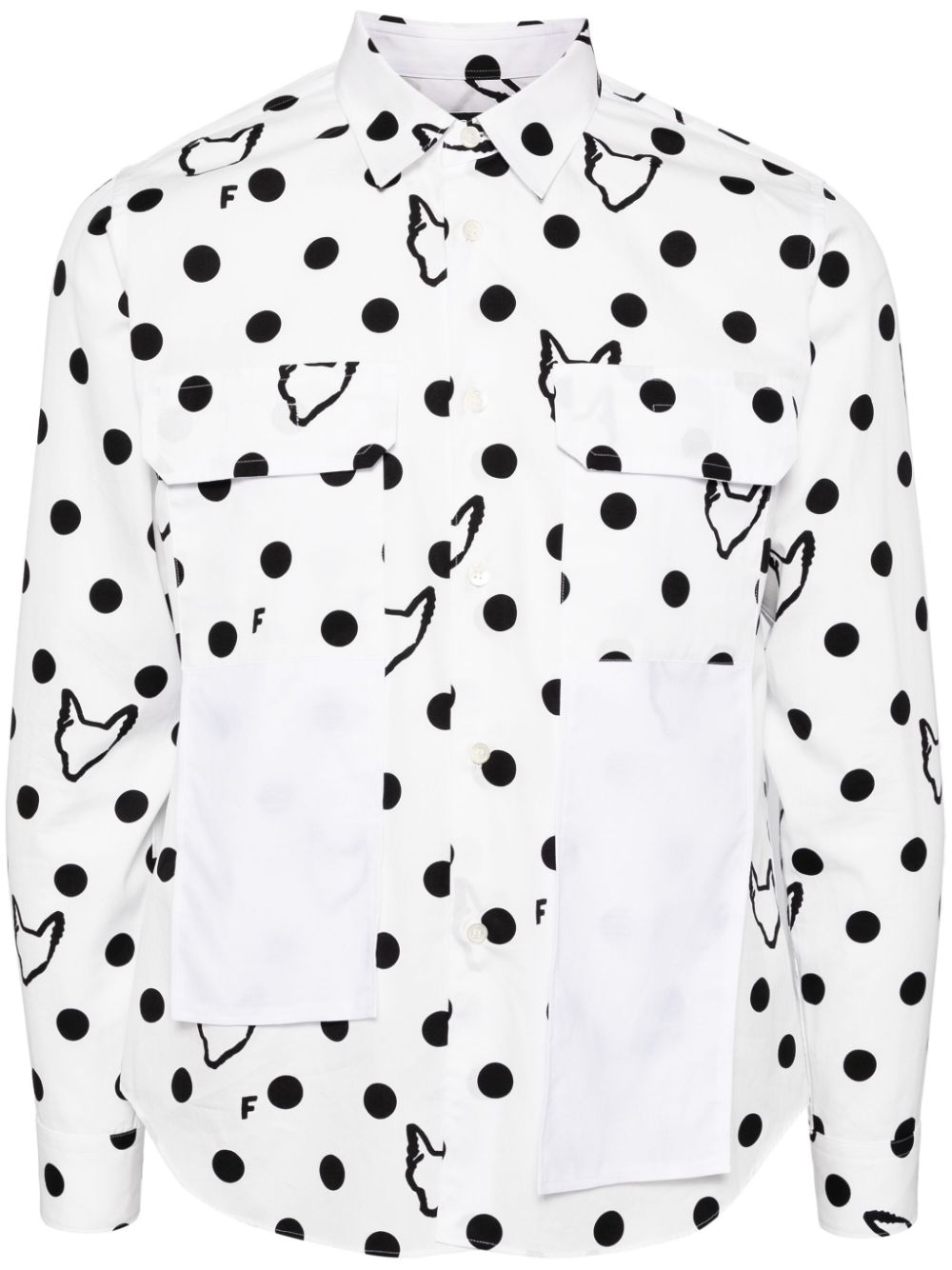 Black Comme Des Garçons polka-dots shirt - White von Black Comme Des Garçons