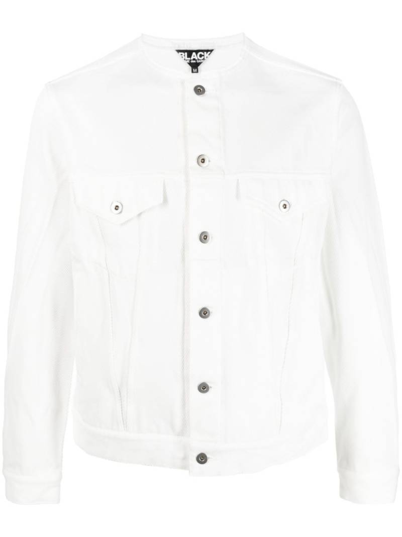 Black Comme Des Garçons raw-cut hem shirt jacket - White von Black Comme Des Garçons