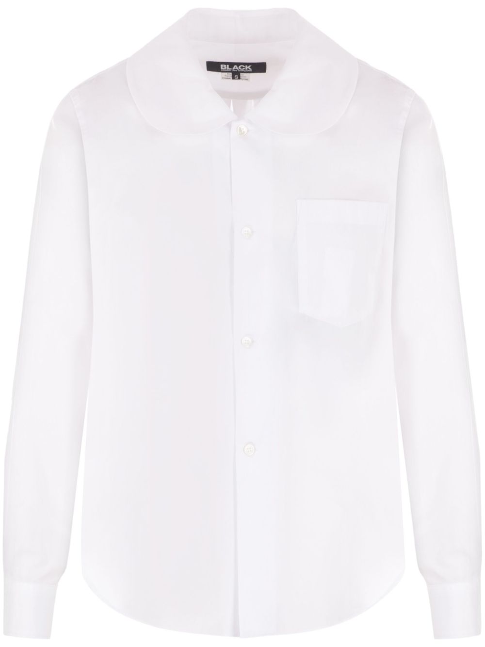 Black Comme Des Garçons rounded-collar cotton shirt - White von Black Comme Des Garçons