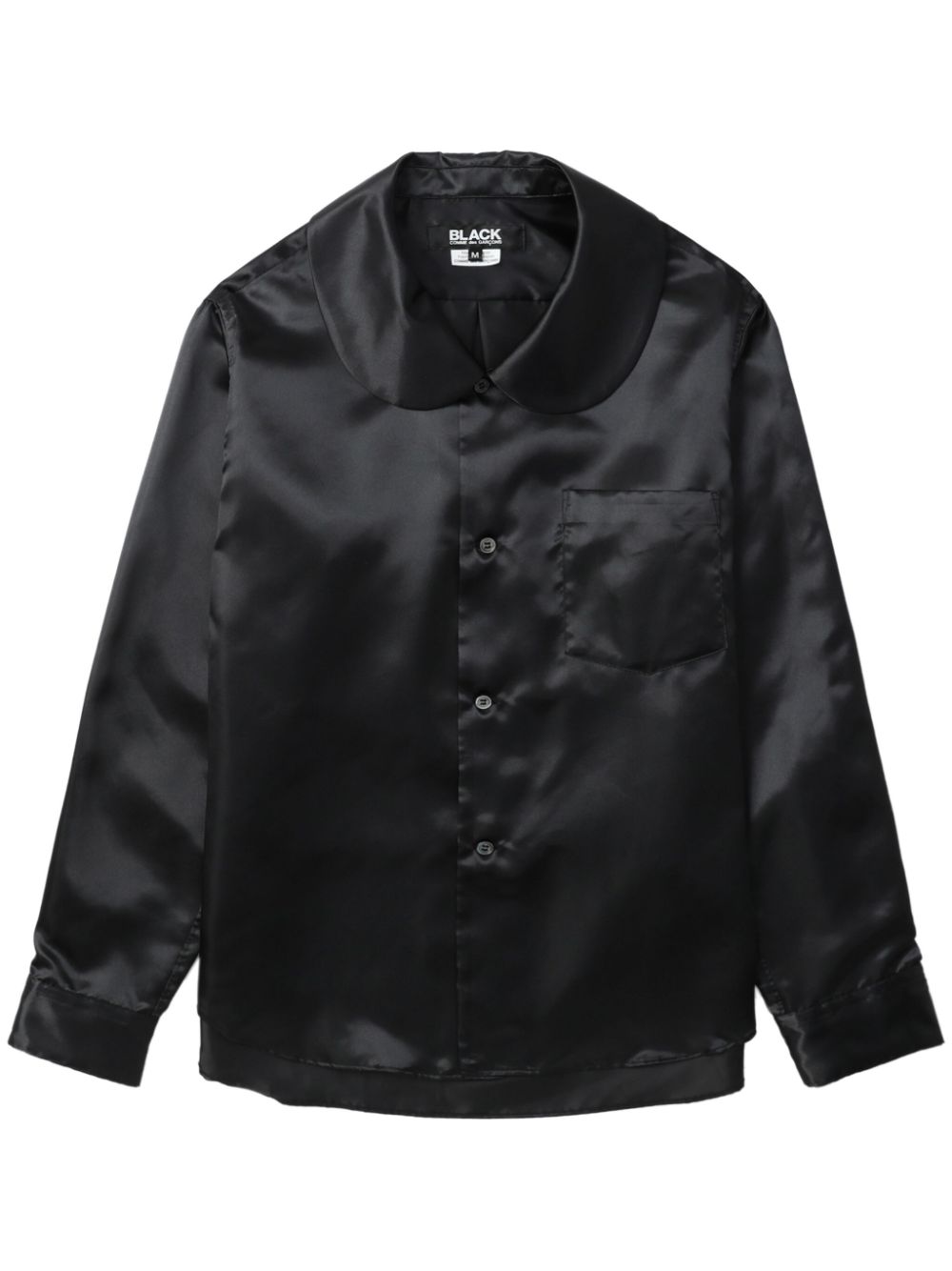 Black Comme Des Garçons rounded-collar satin shirt von Black Comme Des Garçons