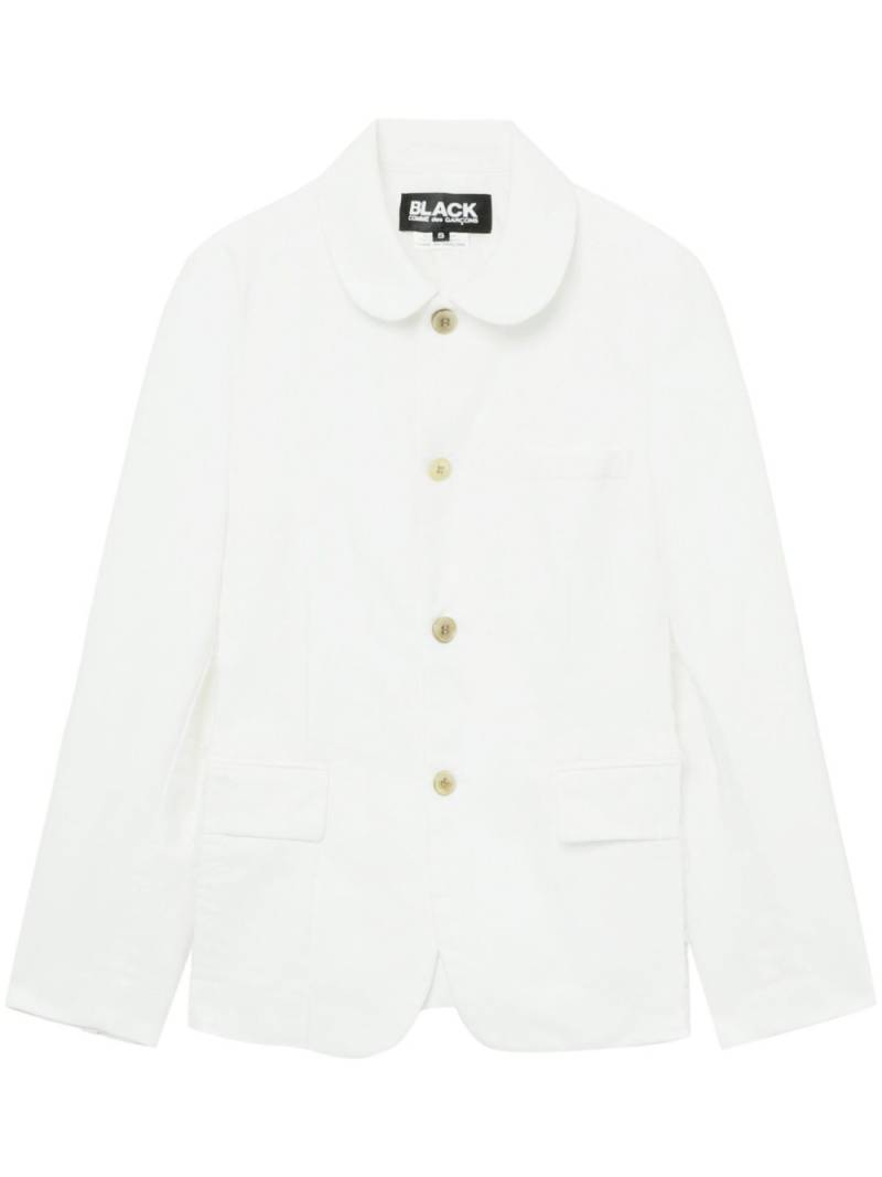 Black Comme Des Garçons rounded-collar single-breasted jacket - White von Black Comme Des Garçons