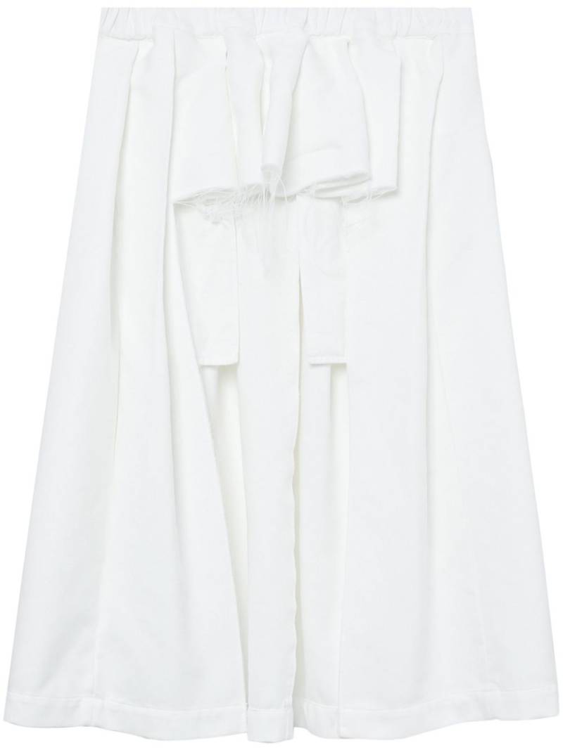 Black Comme Des Garçons ruffle-detail pleated midi skirt - White von Black Comme Des Garçons