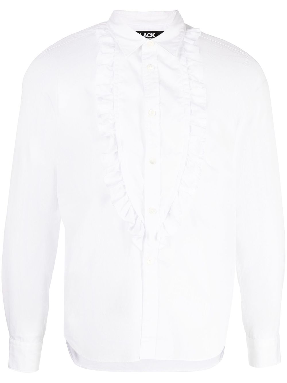 Black Comme Des Garçons ruffled long-sleeve shirt - White von Black Comme Des Garçons