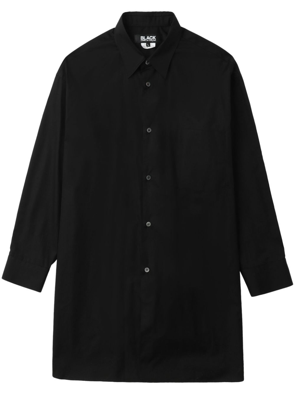 Black Comme Des Garçons satin-panelled cotton shirt von Black Comme Des Garçons