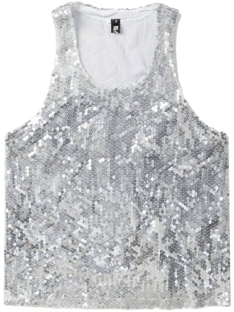 Black Comme Des Garçons sequin-embellished scoop-neck vest - White von Black Comme Des Garçons